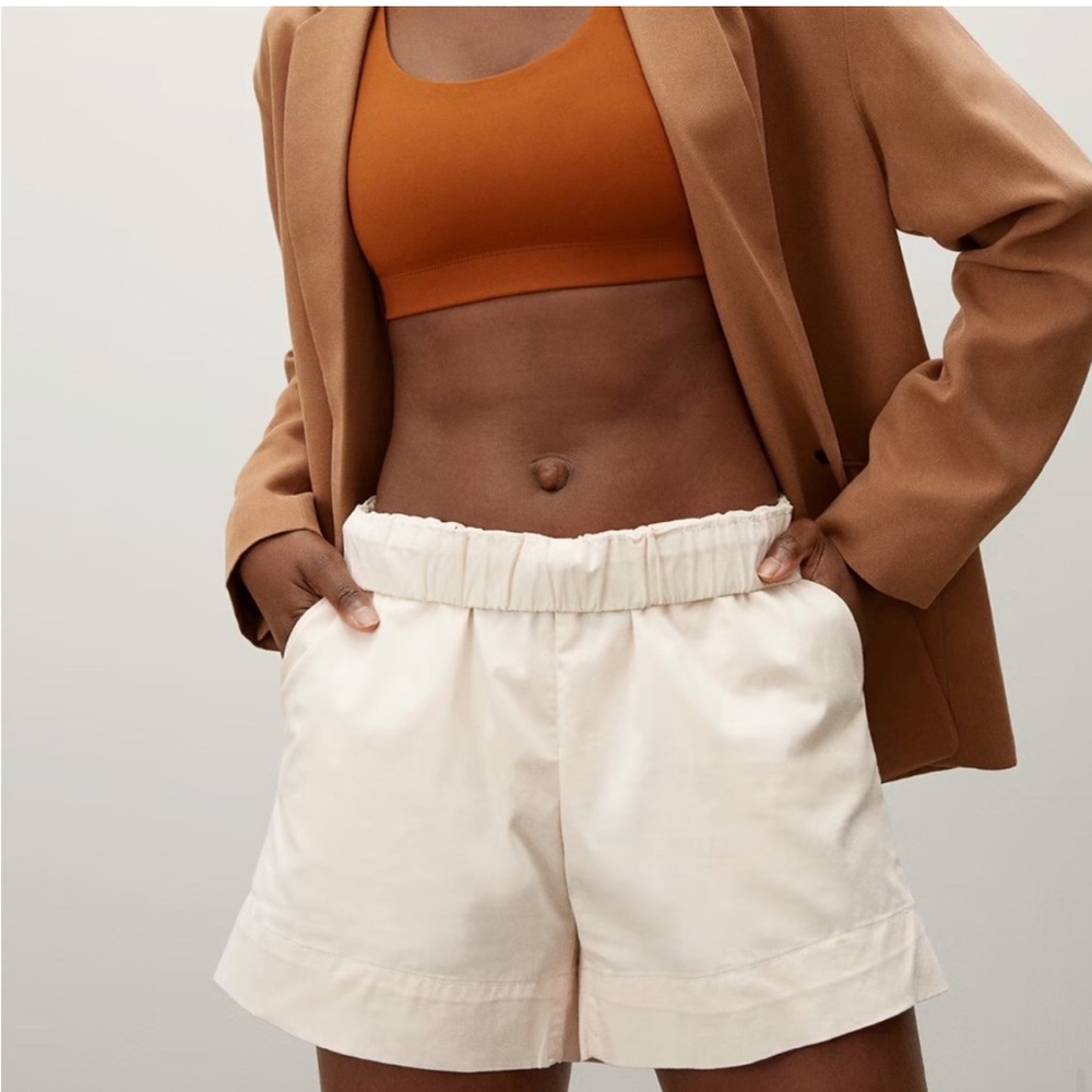 Women’s Elastic-Waist Cream Shorts